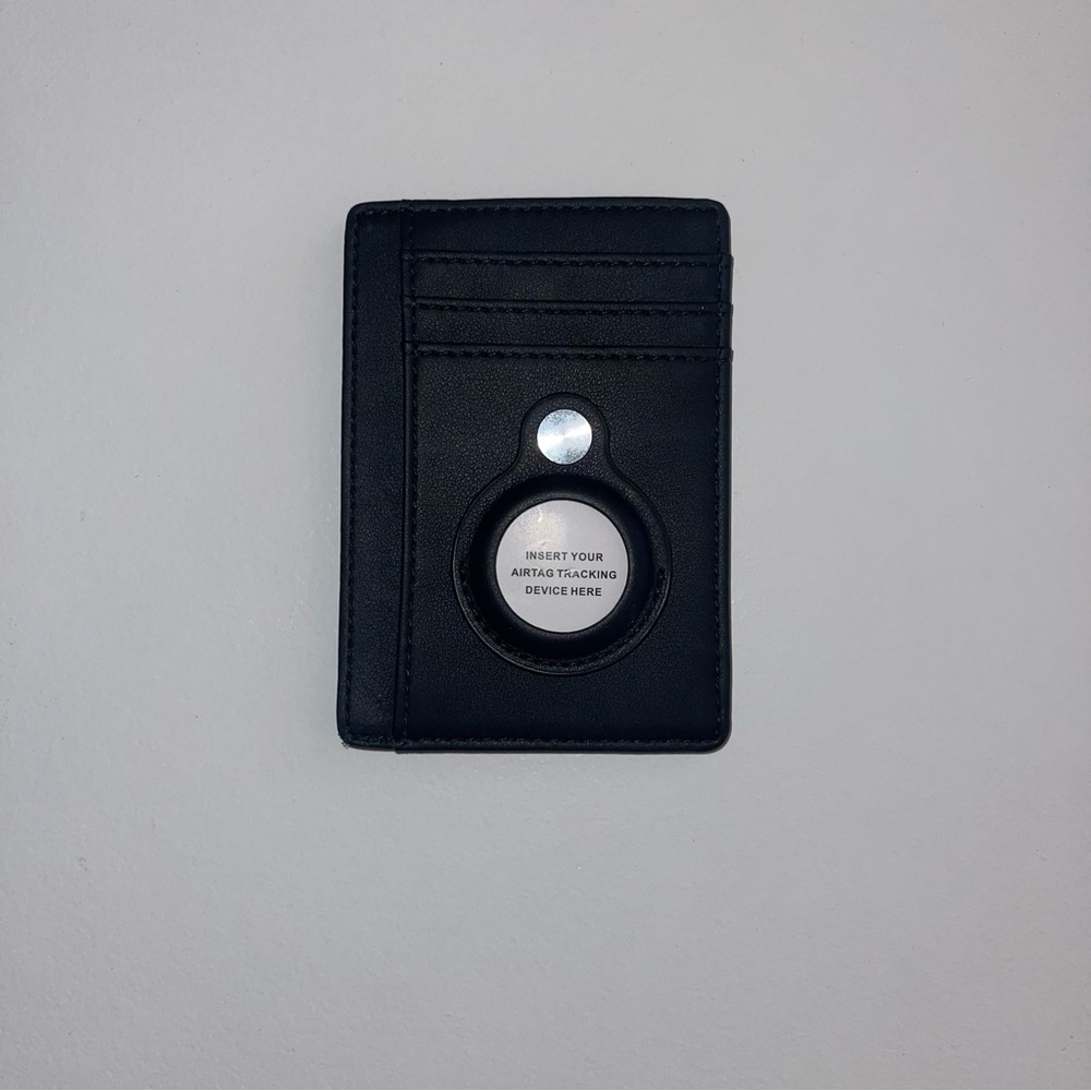 Card wallet with AirTag holder
